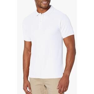 IZOD mens Short Sleeve Pique polo shirts, White,  Husky XL (18/20)